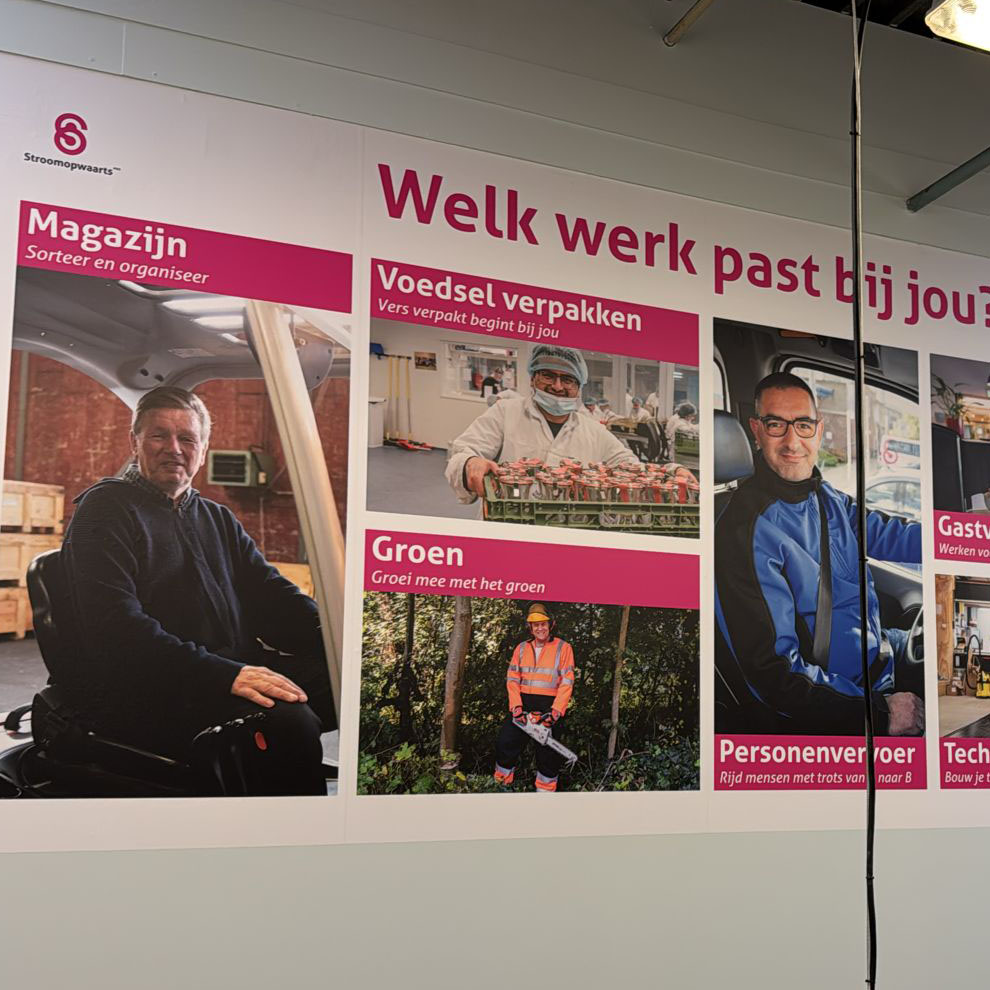 Voor Stroomopwaarts deze mooie wand signing mogen maken